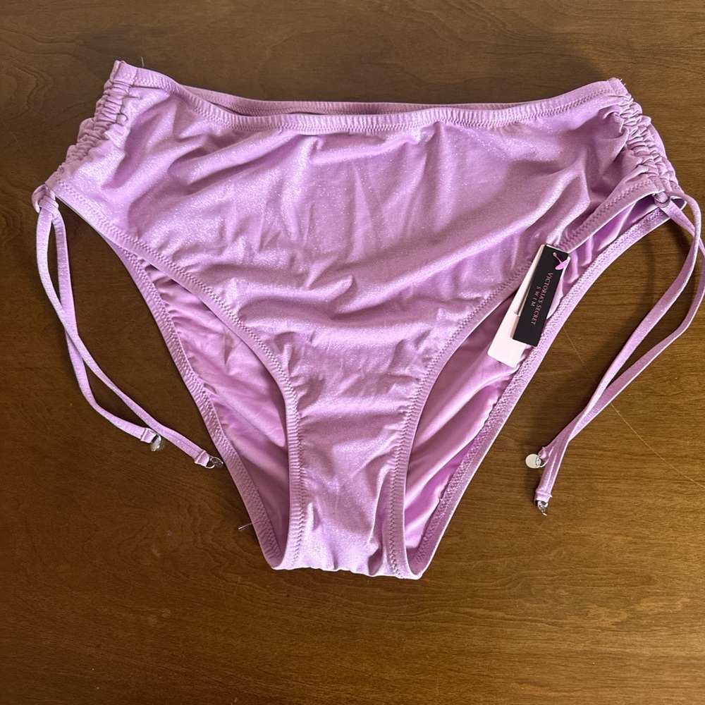 Victoria's Secret Shimmery Lilac Metallic Bikini Bottoms Sz XXL